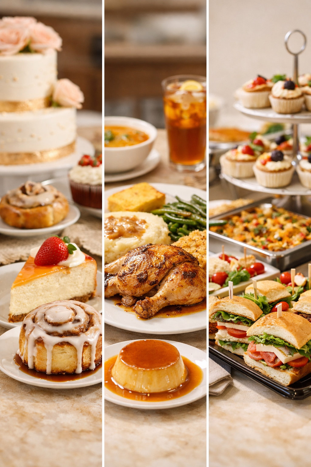 Reina's Bakery fresh baked goods including custom cakes, pastries, and desserts